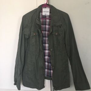 Utility jacket with plaid lining!