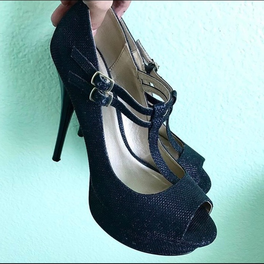 Sparkly Black Heels