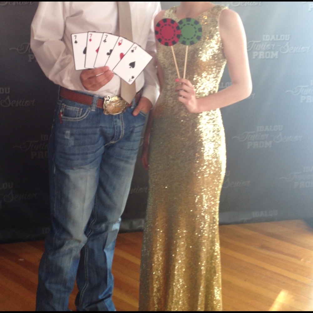 Gold Sequin Prom Dress