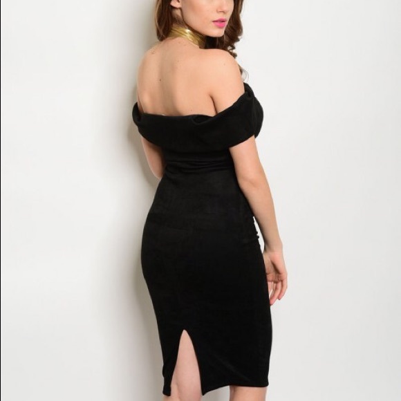 Sale! Suede off the shoulder dress - Picture 3 of 3