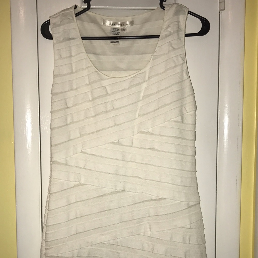 MAX STUDIO - CREAM CROSS OVER WRAP DRESS