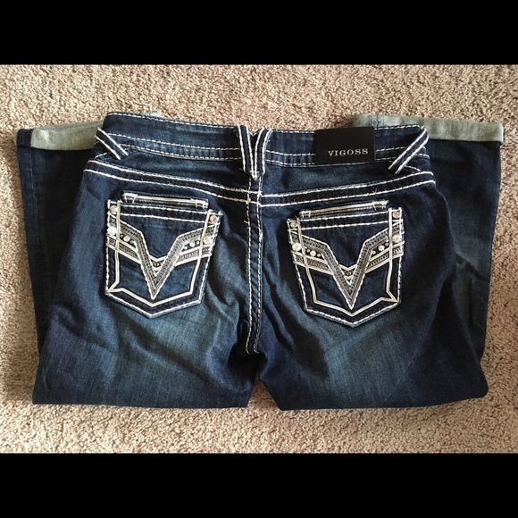 Blue Bleached Embroidered Ankle Jeans - Picture 2 of 2