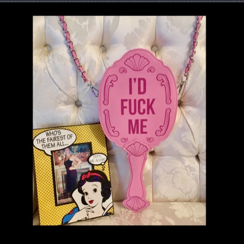 PINK HAND MIRROR GRAPHIC PURSE•Id F💖ck Me💋 - Picture 8 of 8