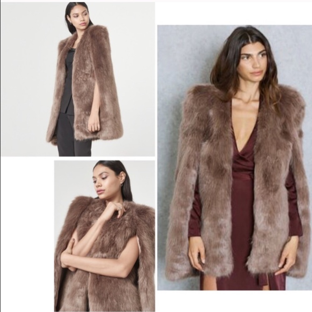 Stunning Lavish Alice mauve fur cape