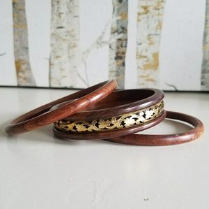 Set of 3 wooden bangles