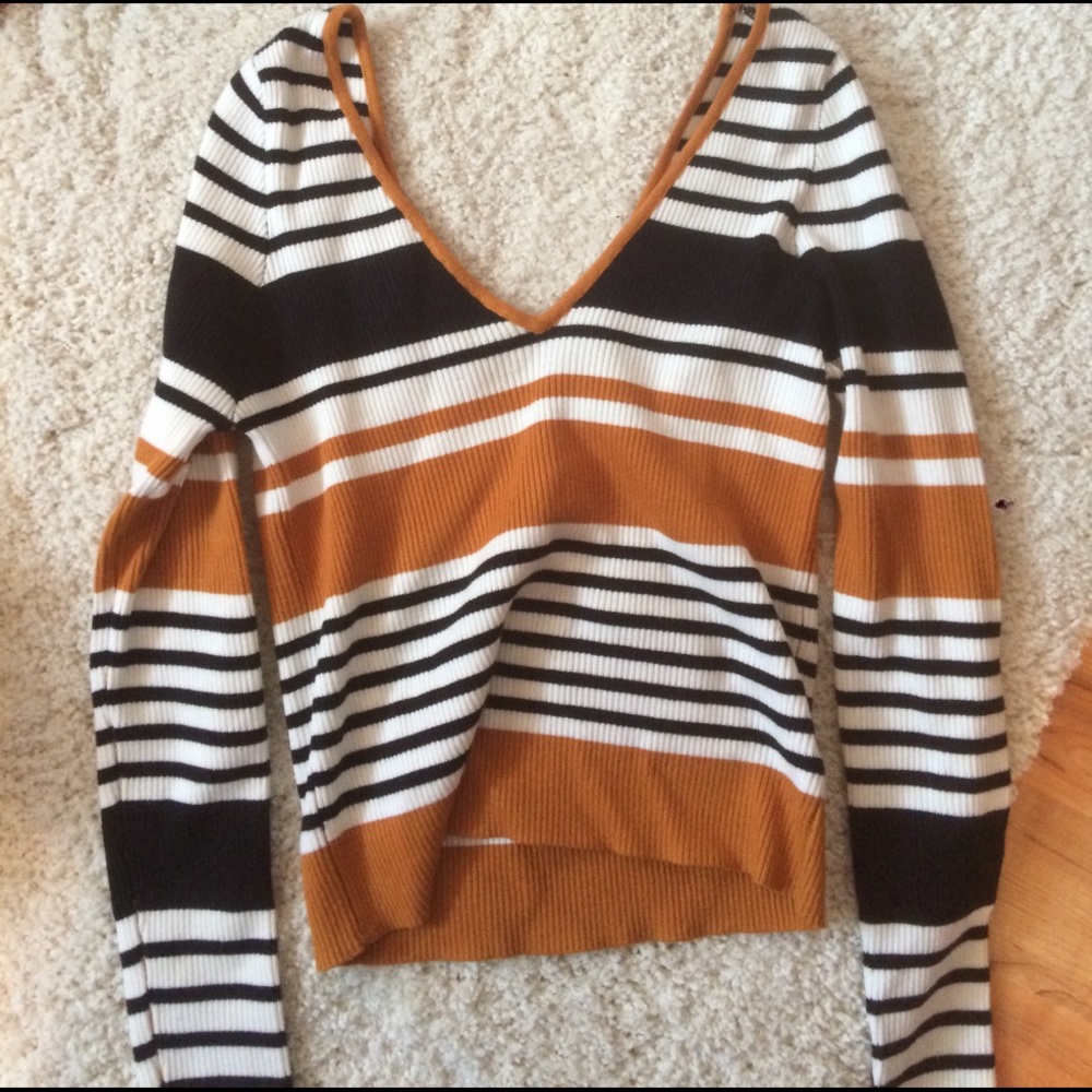 Stripe crop sweater