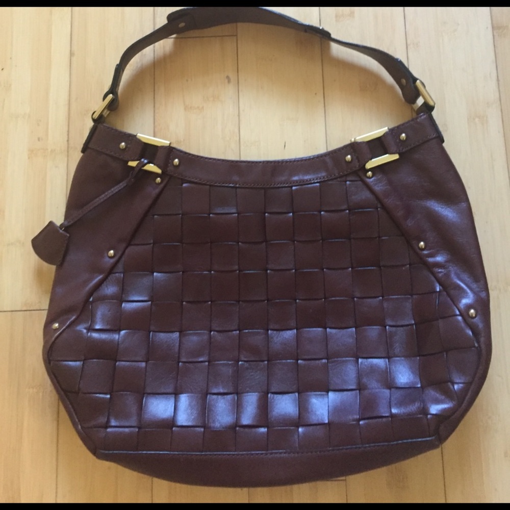 Banana Republic Brown Woven Leather Bag EUC!!