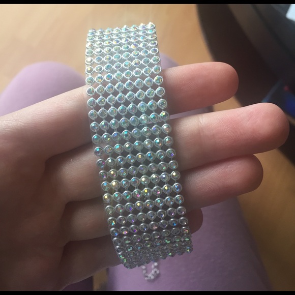 Rhinestone shiny sparkly choker necklace - Picture 4 of 5