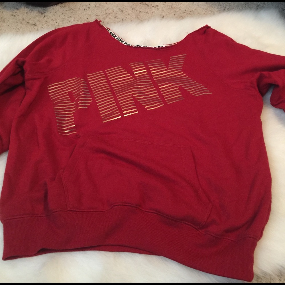 Pink off the shoulder sweatshirt