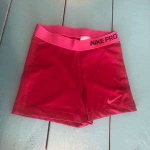 Nike pro pink shorts