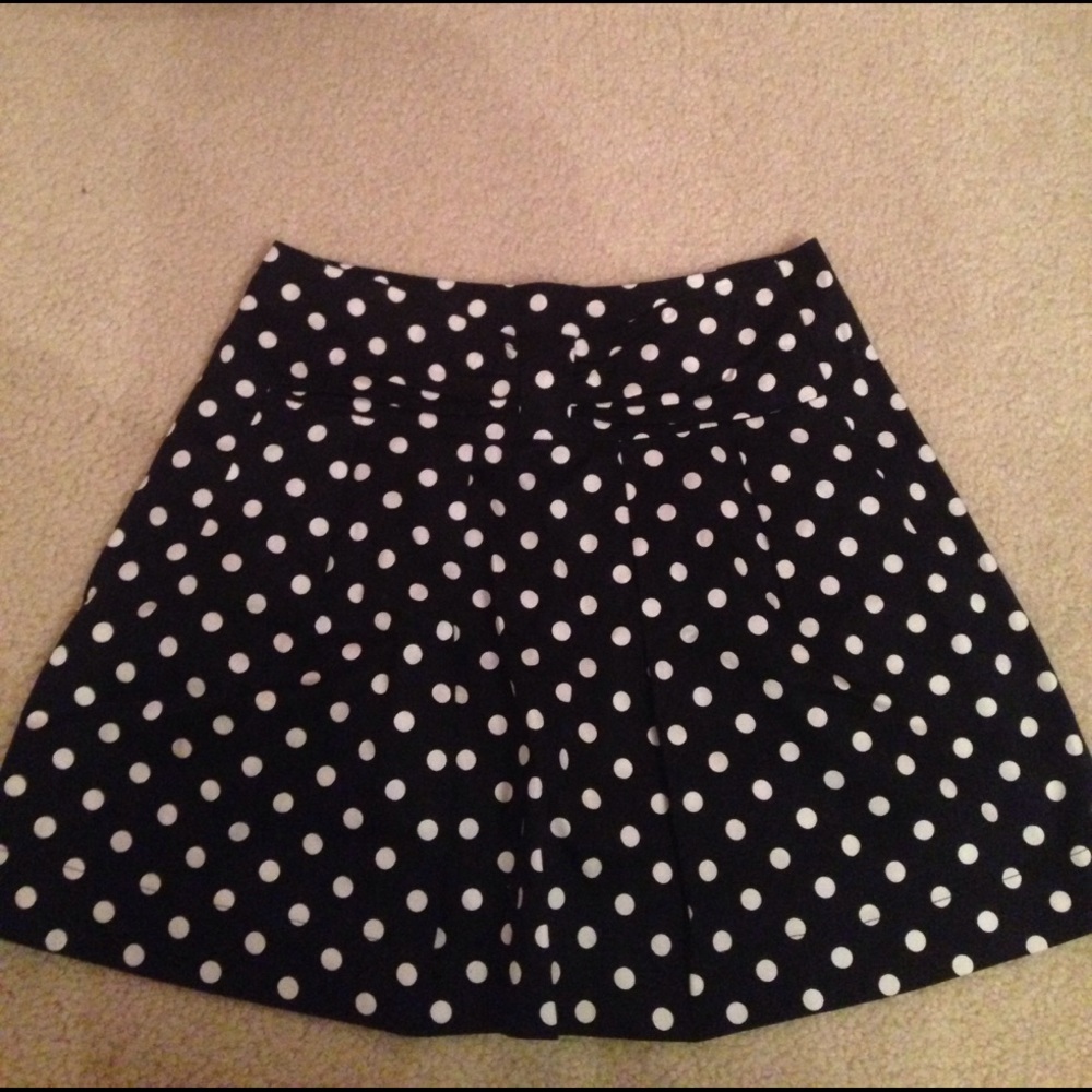 Cute short black with white polka dots skirt