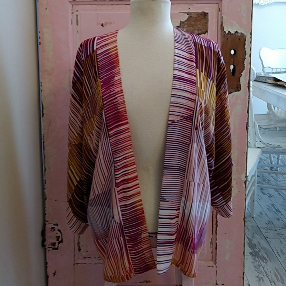 CAbi Multi Colored Kimono Jacket Size S