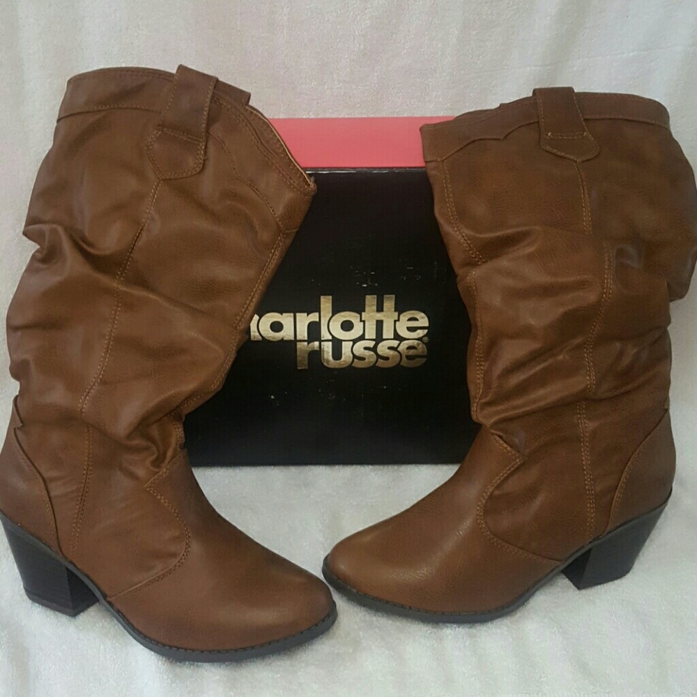 Charlotte Russe Brown calf boots