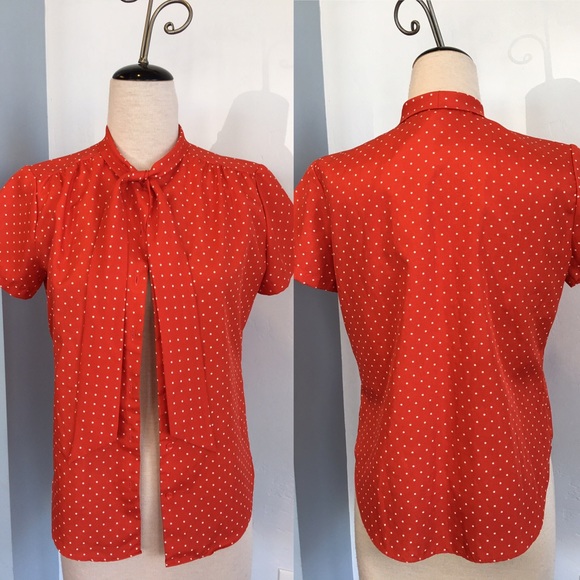 vintage  Tops - Vintage polka dot top size 12
