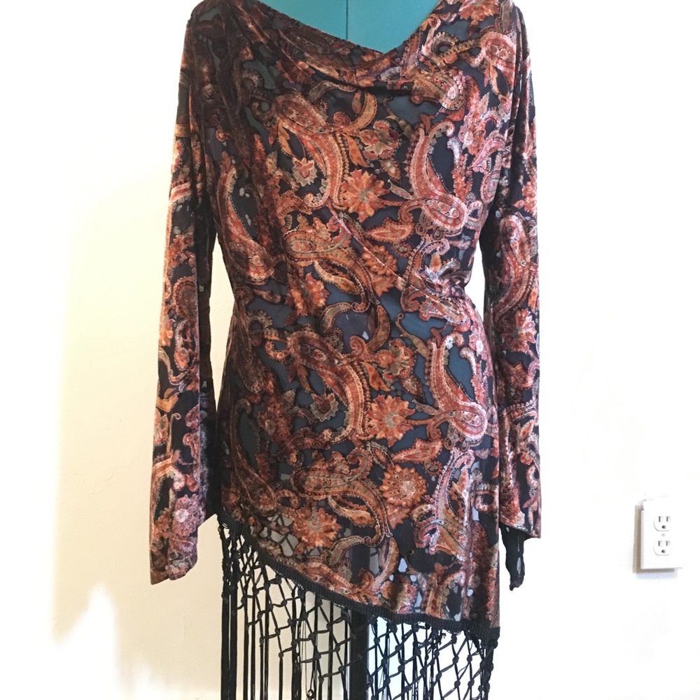 Sharagano Velvet Burnout Tunic