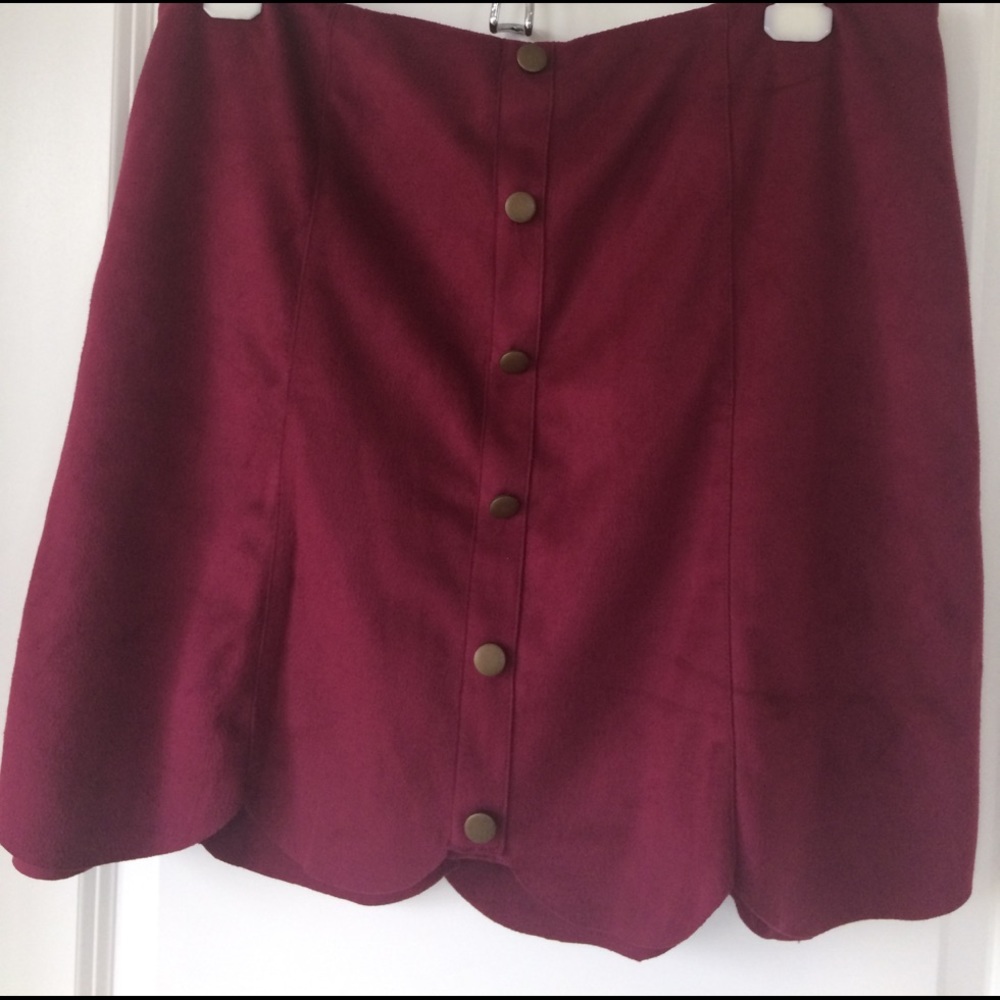 Suede Burgundy Skirt