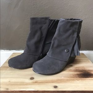 Grey Heeled Ankle Booties