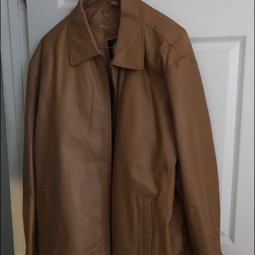 Tan leather jacket