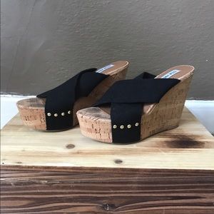Black Wedge Sandals