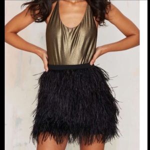 BRAND NEW NASTY GAL FEATHER SKIRT