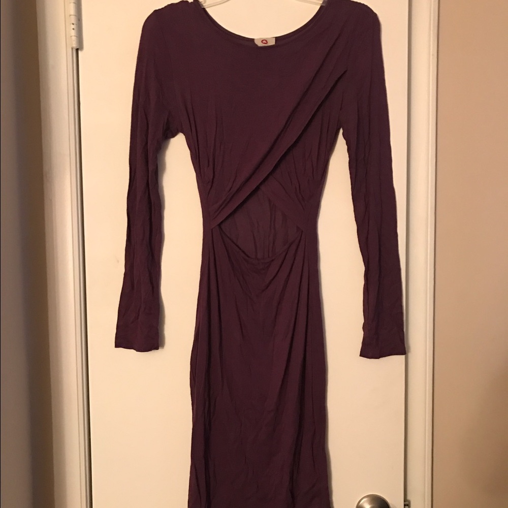 Long Sleeve Cotton Dress, with Tummy Cut Out (: