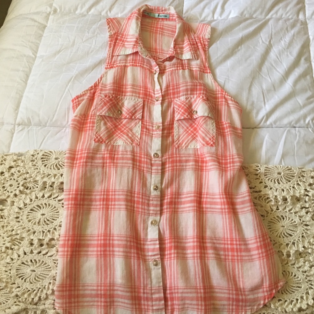 Plaid, button up tank
