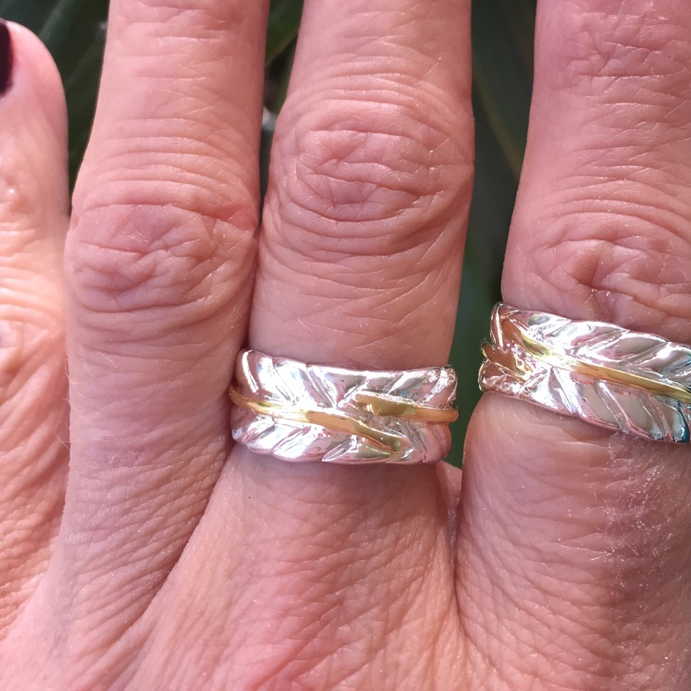 Sterling Silver Adjustable Feather Ring