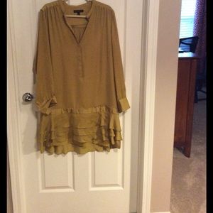 Beautiful drop waist dress. Mustard color