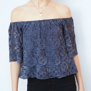 Urban Outfitters Ecote Lace Off the Shoulder Top