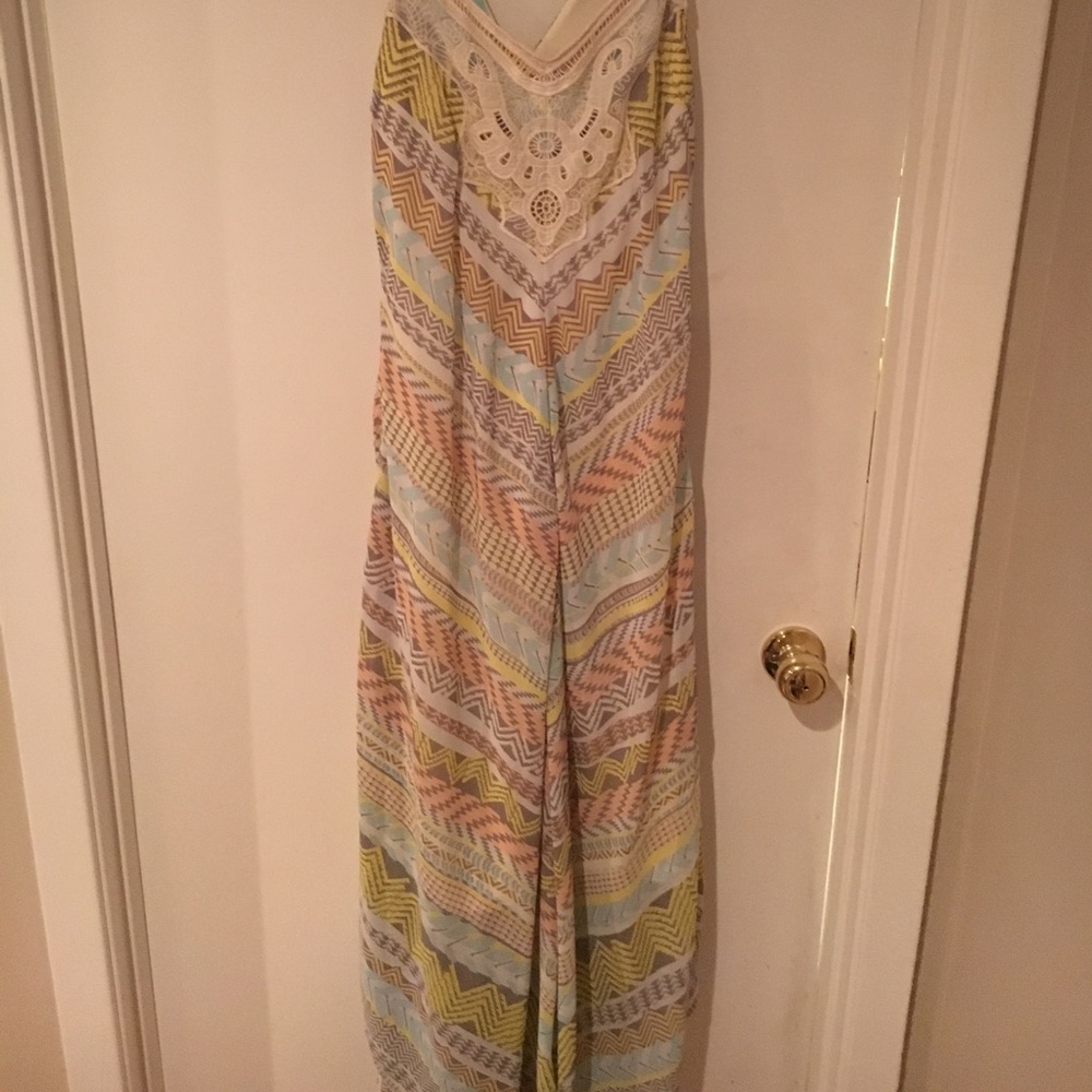 Dress Long, tulip bottom,spaghetti strap, tie back