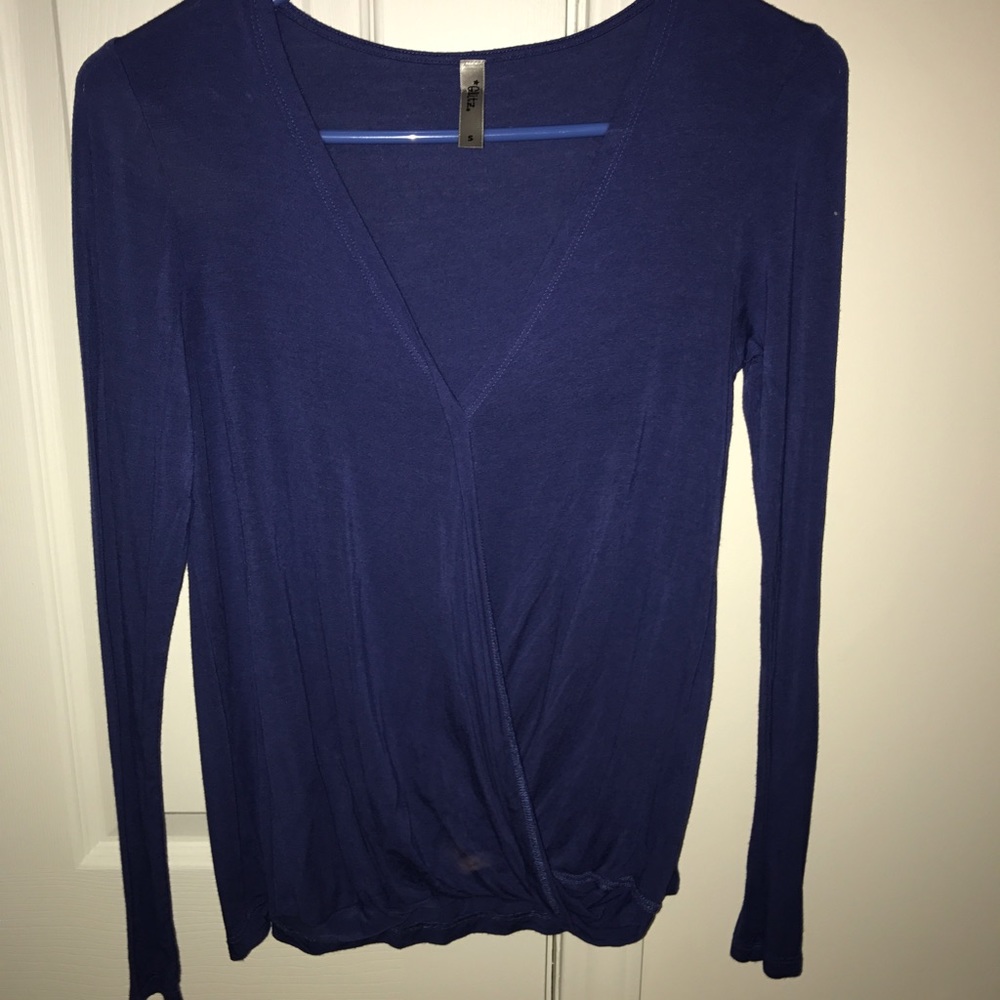 Royal blue criss cross shirt