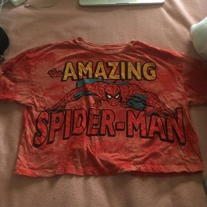 Tyedye Spider-Man crop top