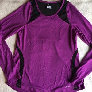 Nike Dri-Fit Long Sleeve Magenta Mesh Training Top