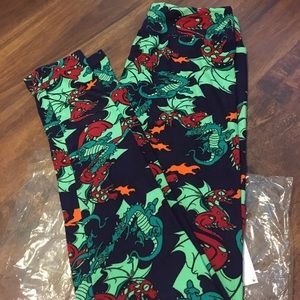 Adorable dragon OS Lularoe BNWT purple background
