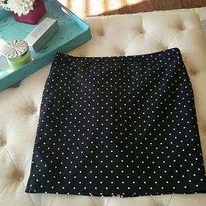 Liz Claiborne black and white polka-dot skirt