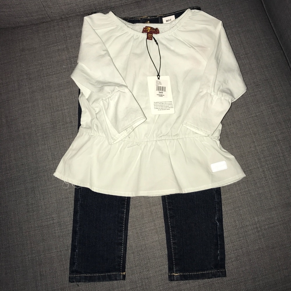NWT 7 For All Mankind jeans and top 24 months