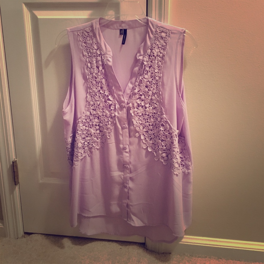 Maurice's, lavender, high low blouse.