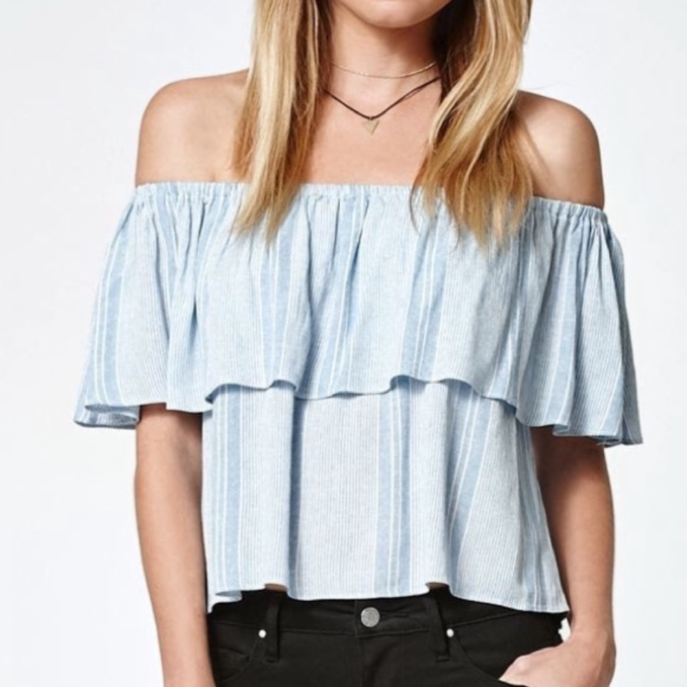 LA Hearts Strip Off Shoulder Top