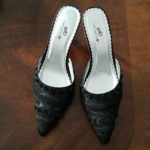 Beautiful Black Sequin Mules worn once size 8