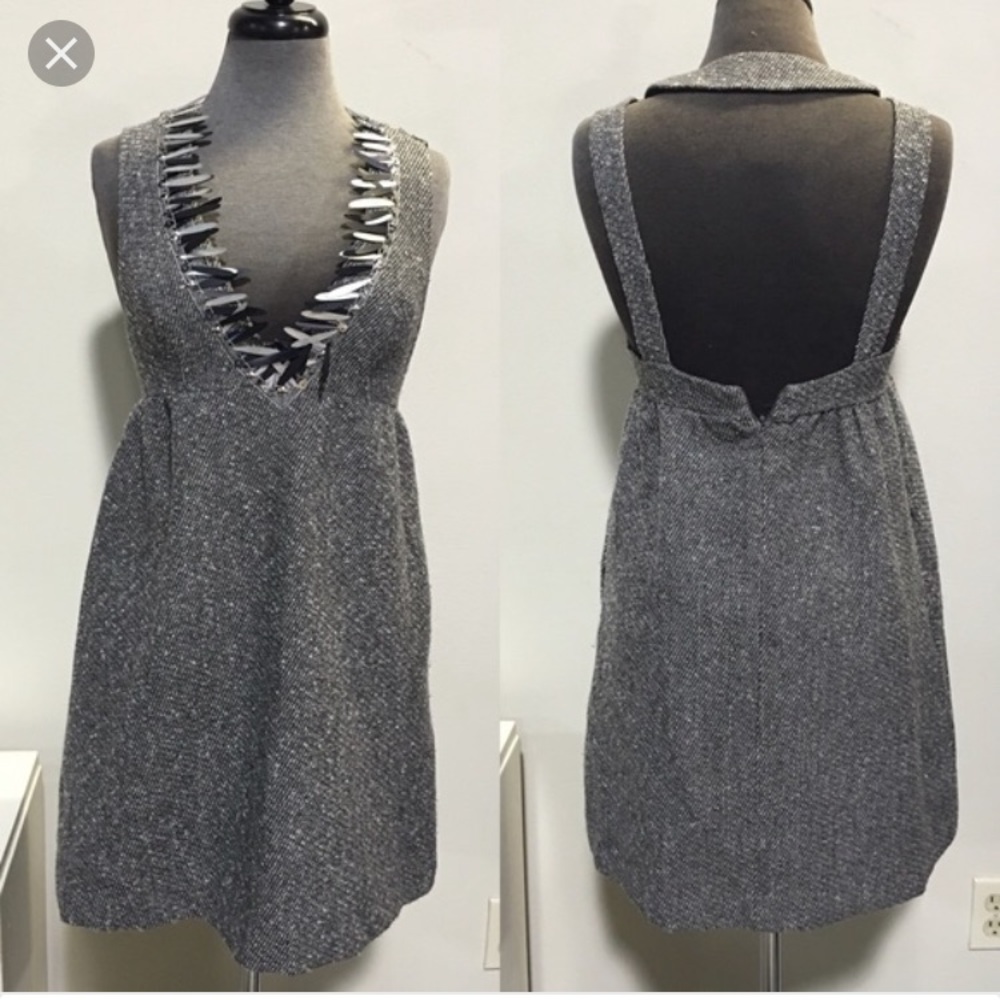 Anna Sui for target gray tweed dress metallic neck