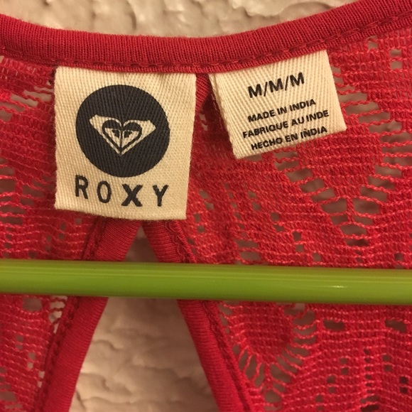 ROXY red pattern dress, M😘 w/ flirty open back🐟 - Picture 5 of 7