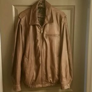 St. John's Bay brown leather bomber jacket - XL