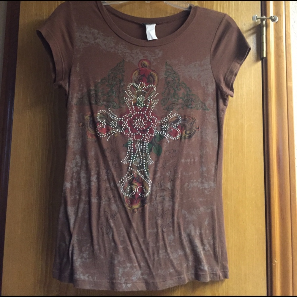 Brown cross shirt