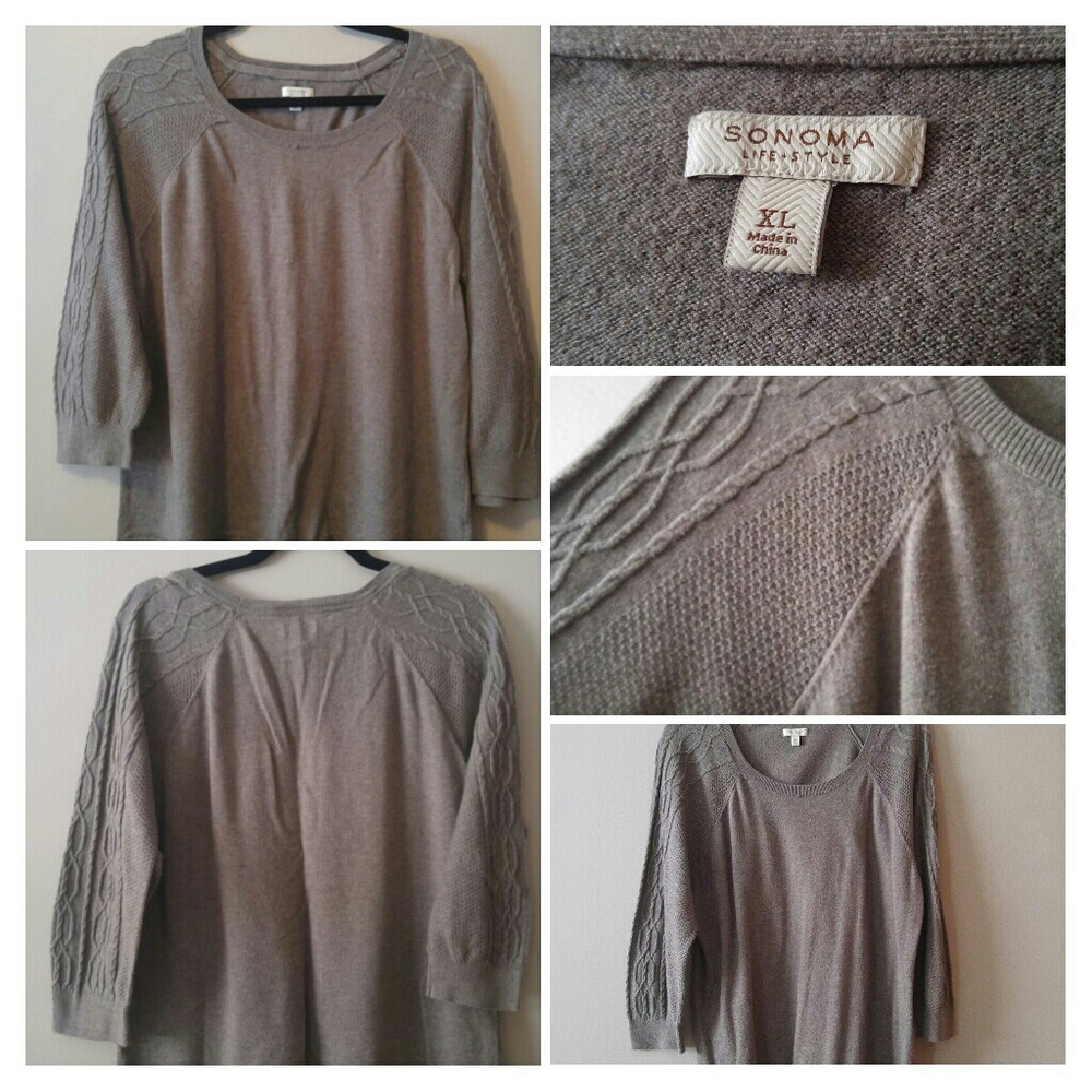 Thin cabled sweater 3/4 sleeves