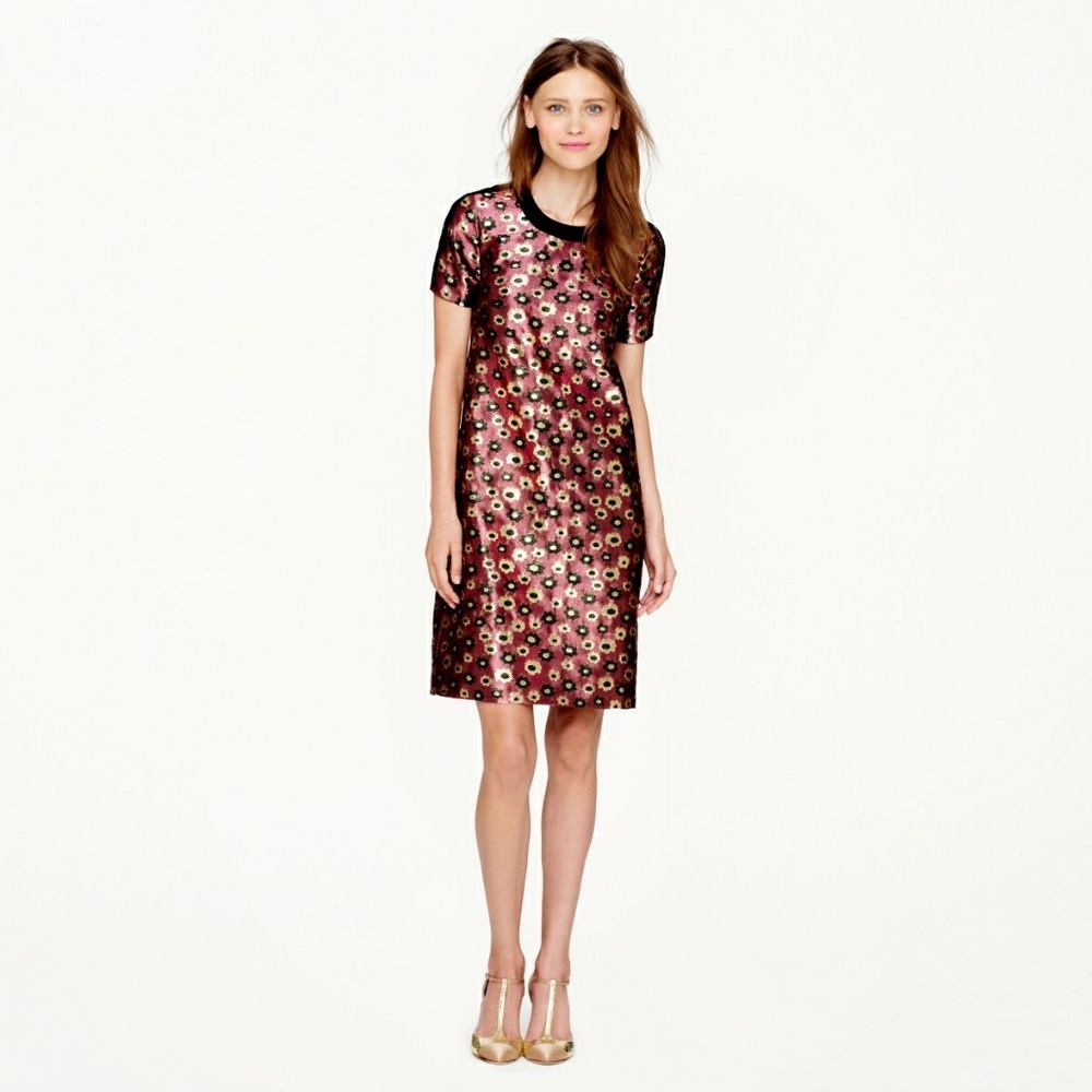 J. Crew Collection Metallic Marigold Shift Dress