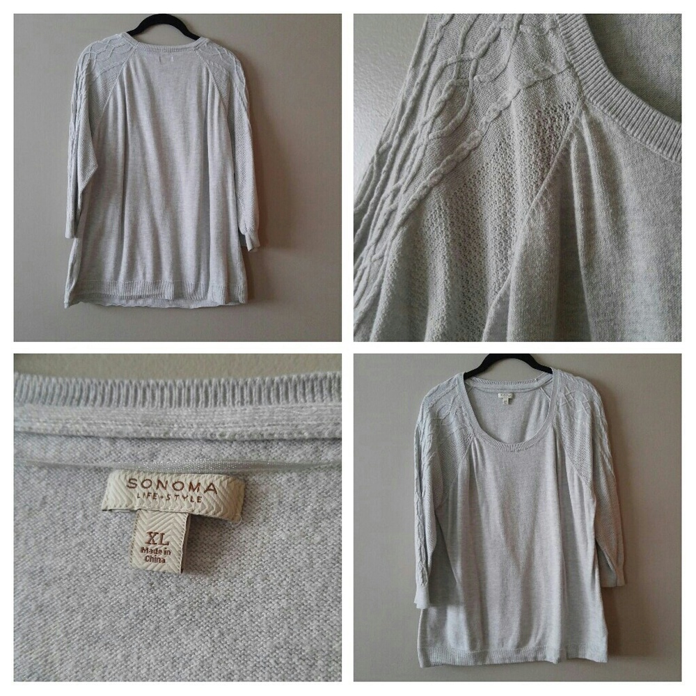 Thin cabled sweater 3/4 sleeves