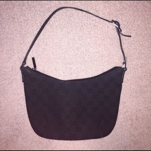 Gucci Small Shoulder Bag Black Monogram Fabric