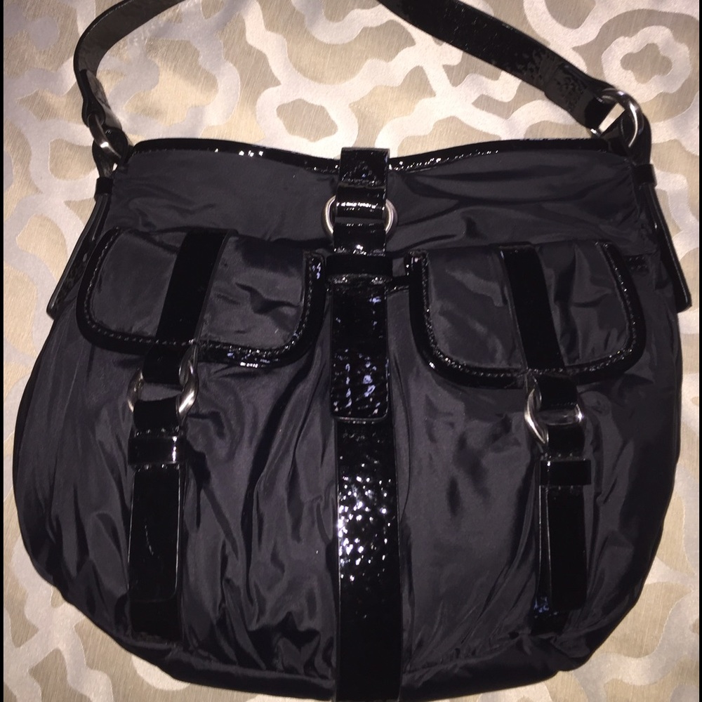 Cole Haan Patent Leather and Nylon Bag