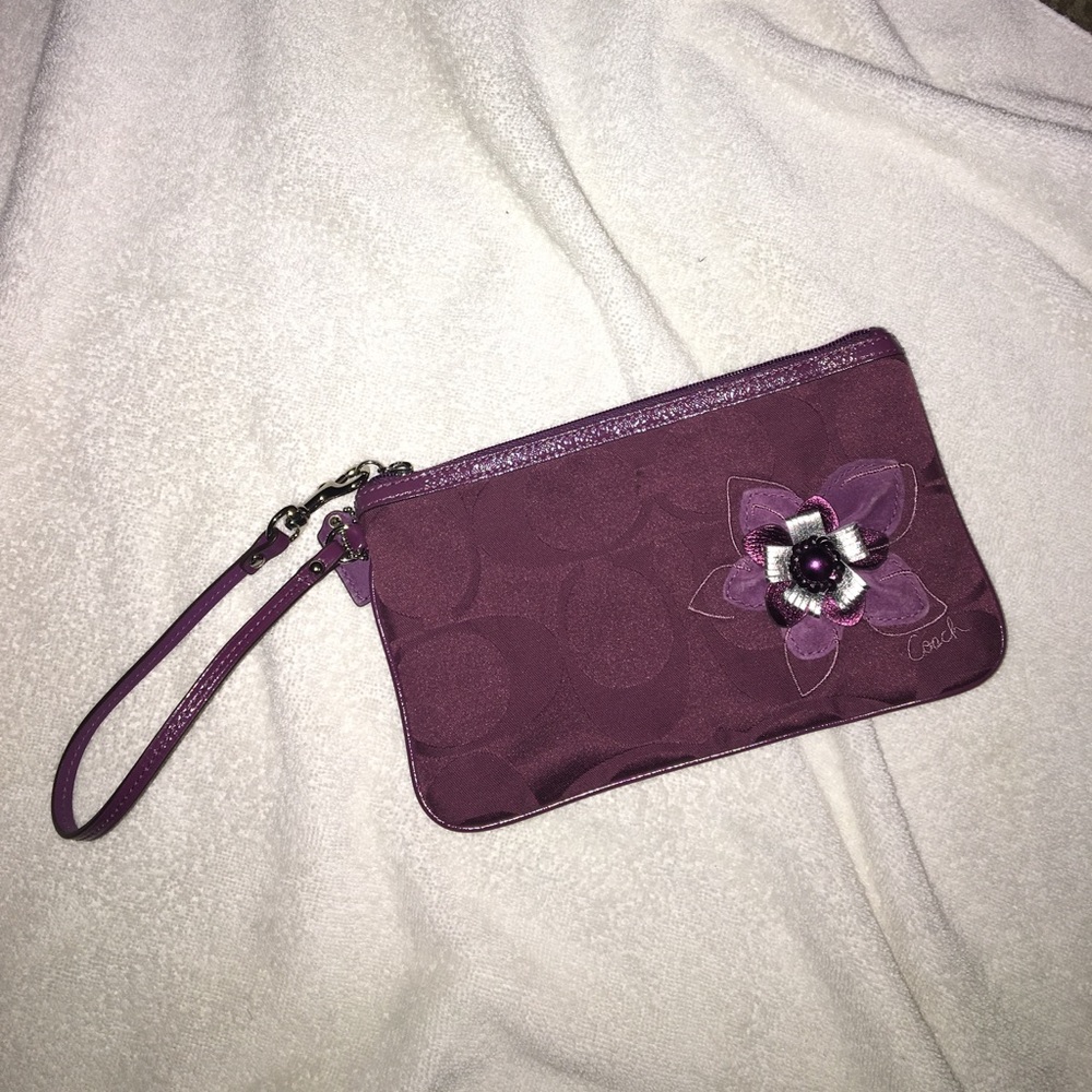 Coach Dark Purple Wristlet