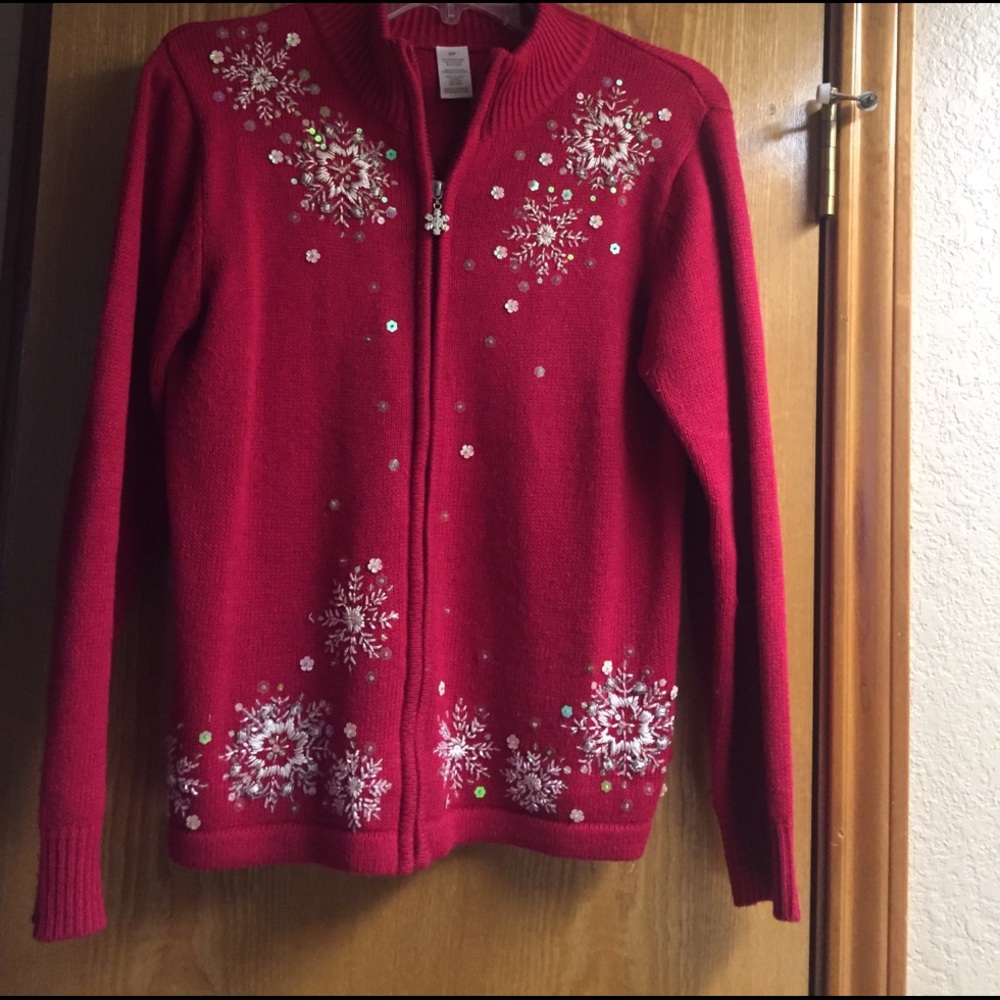 Red snowflake sweater